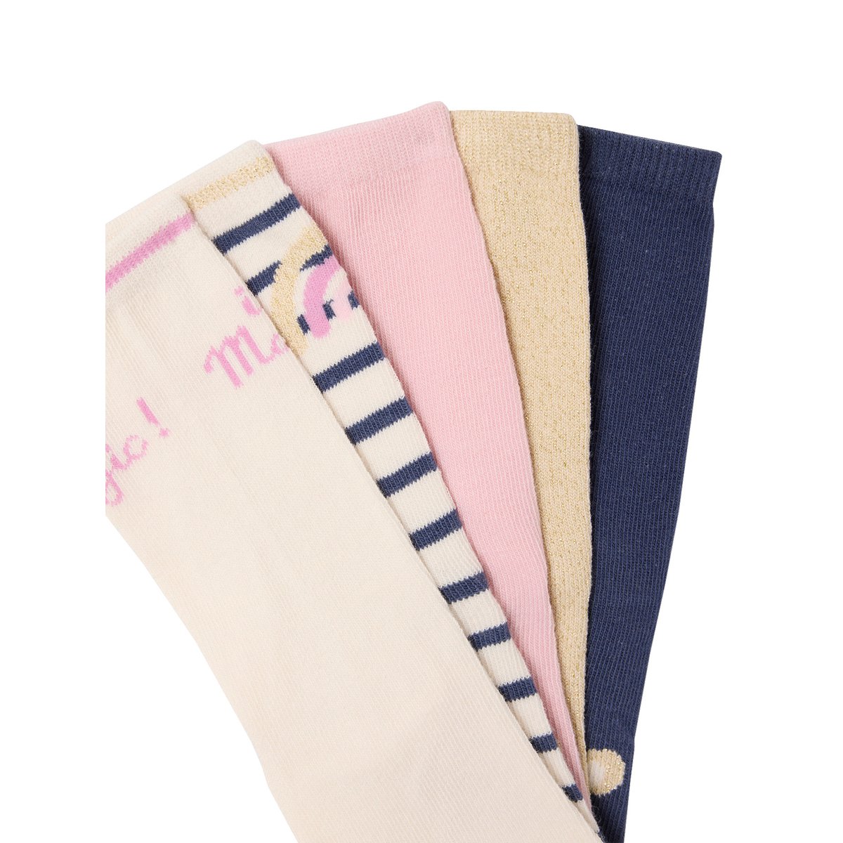 Lot de 5 paires de chaussettes « licorne » assorties, VERTBAUDET