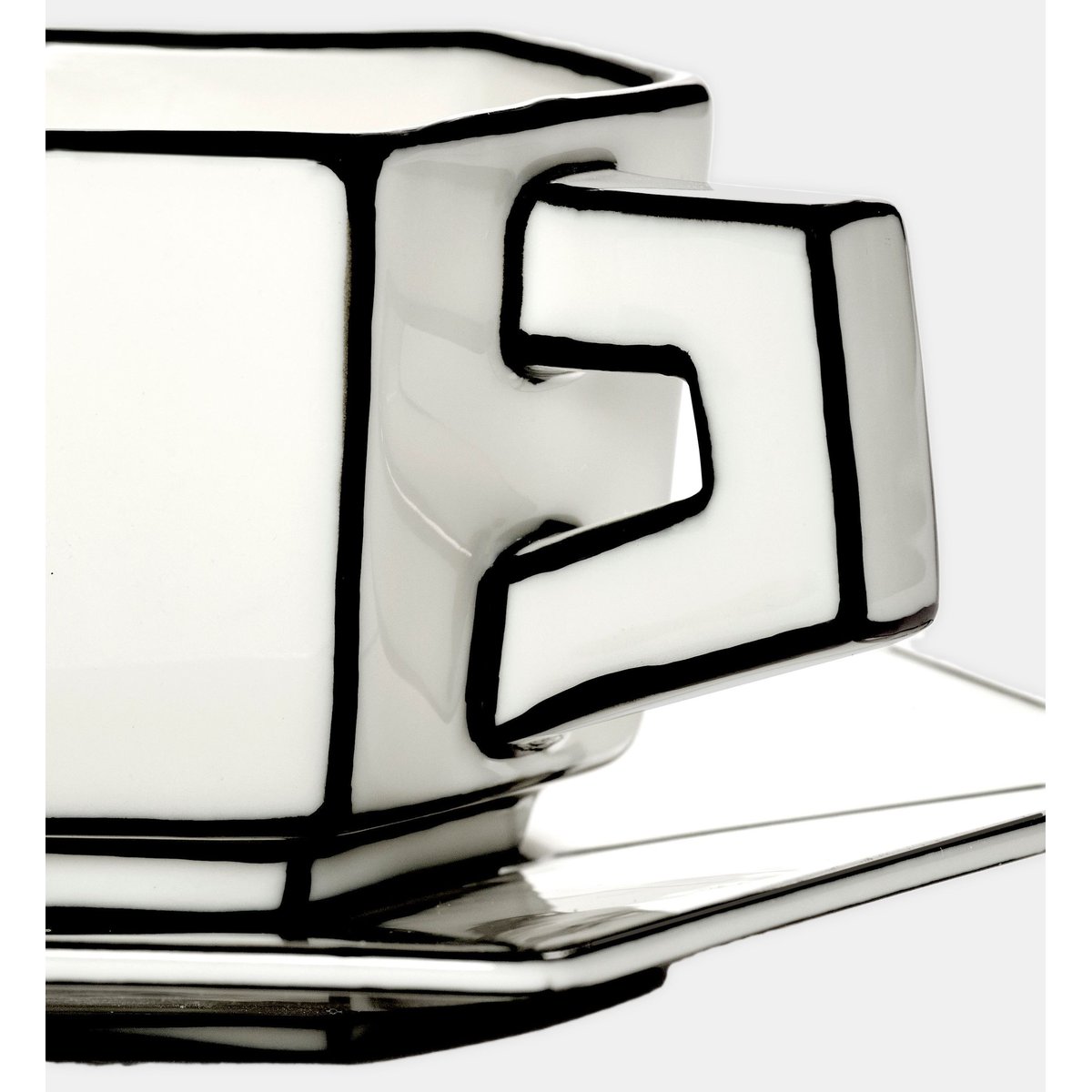 Tasse à espresso - 9 cl + sous-tasse blanc et noir, SERAX