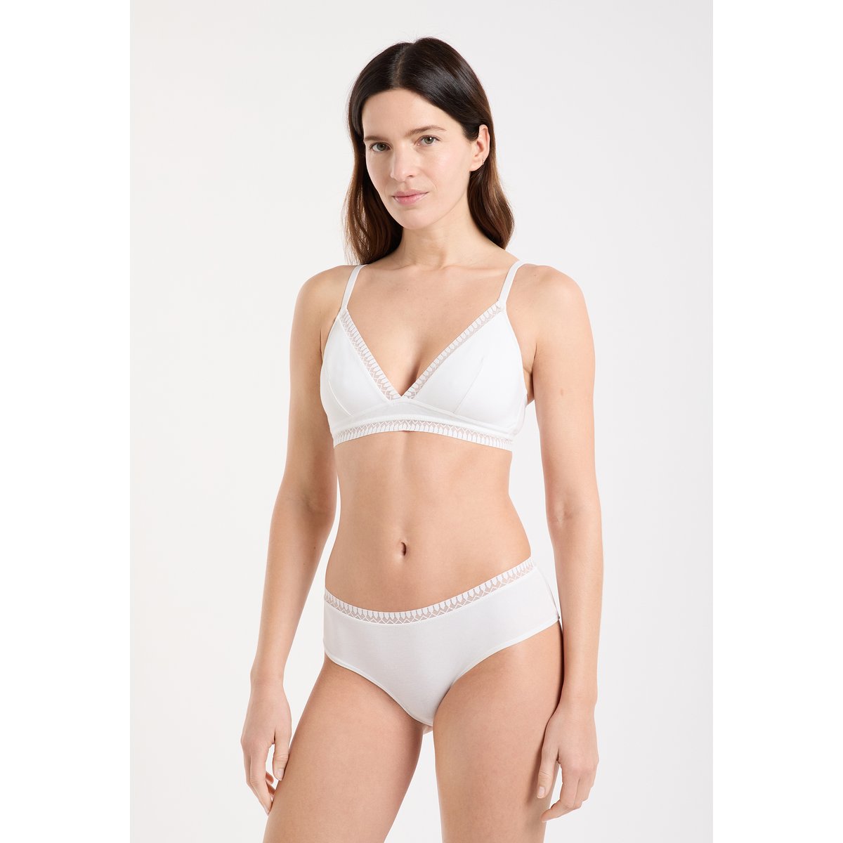 Triangle sans armatures, pads amovibles en coton biologique HAPPILY blanc, ETAM