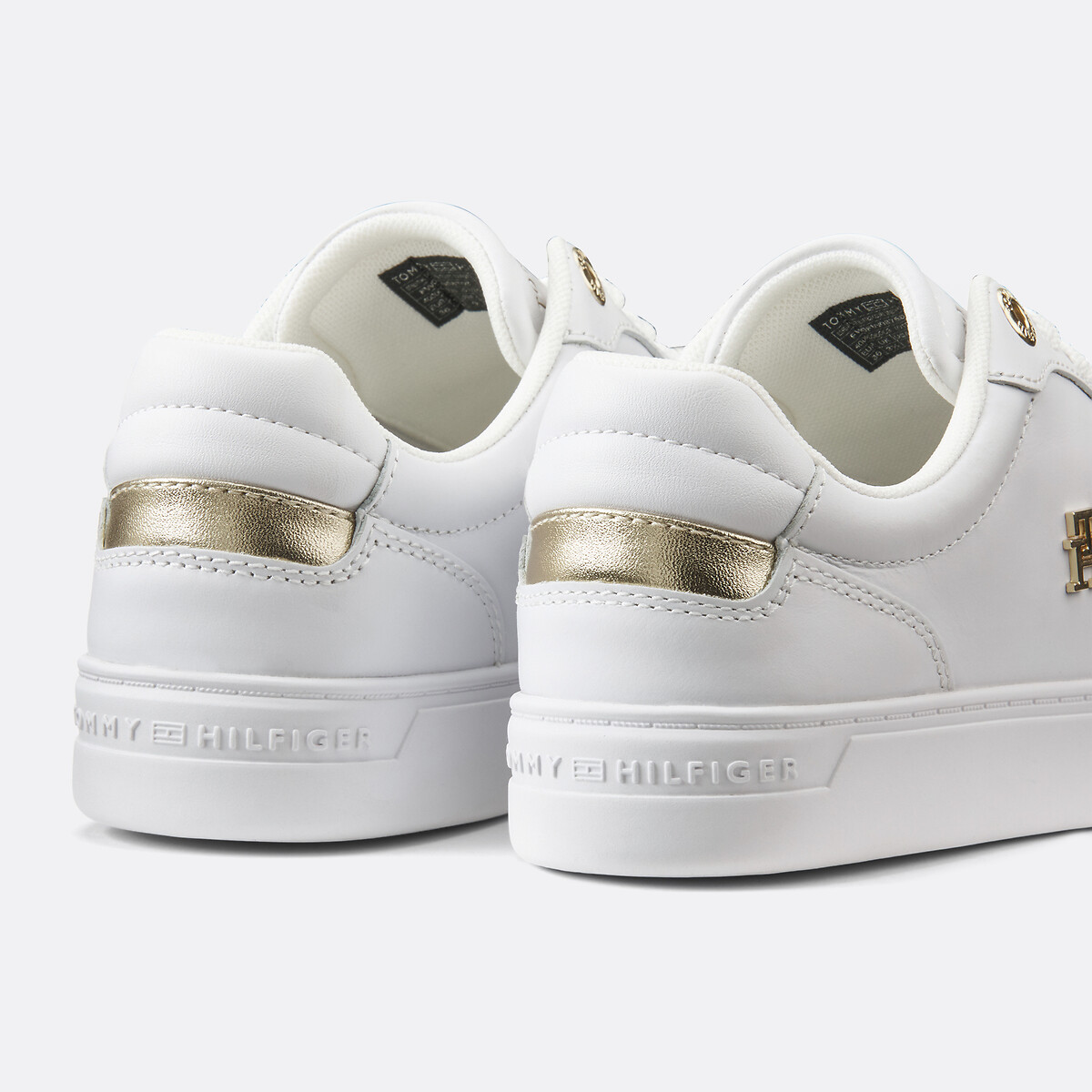 Elevated Court Leather Trainers white/gold-coloured, TOMMY HILFIGER