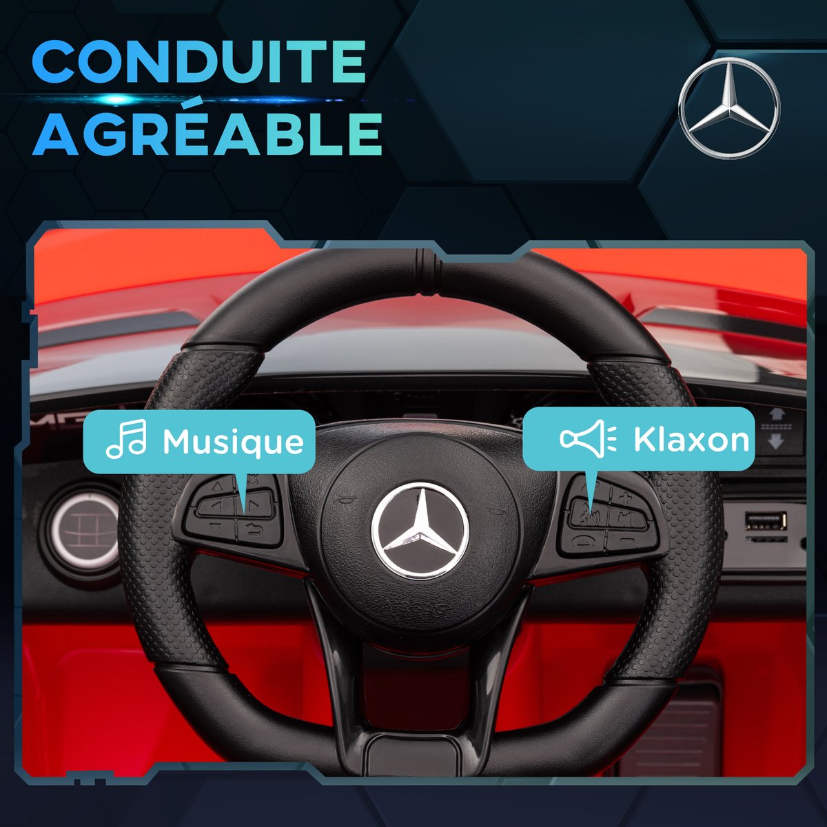 Voiture électrique à conducteur assis Métal rouge, AIYAPLAY
