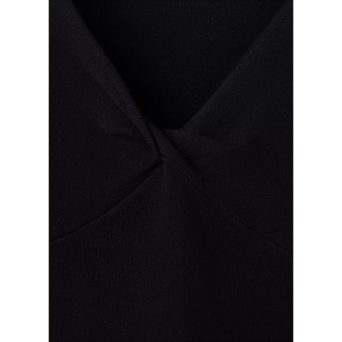 Top en maille col V noir, MANGO TEEN