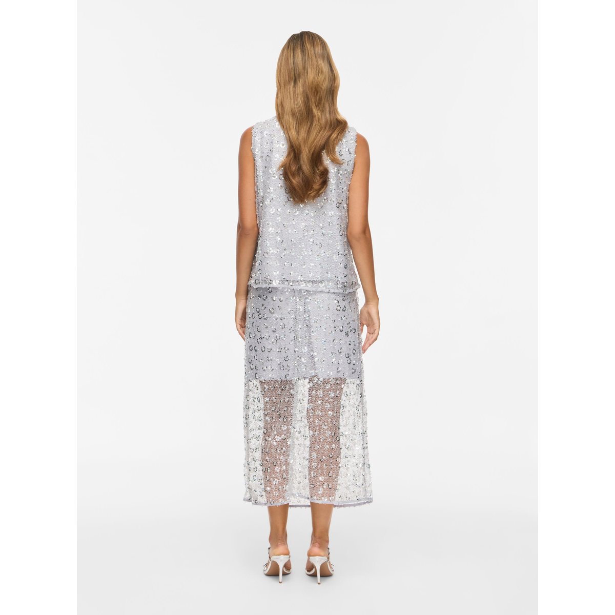 Jupe Mi-Longue gris - silver1, VILA