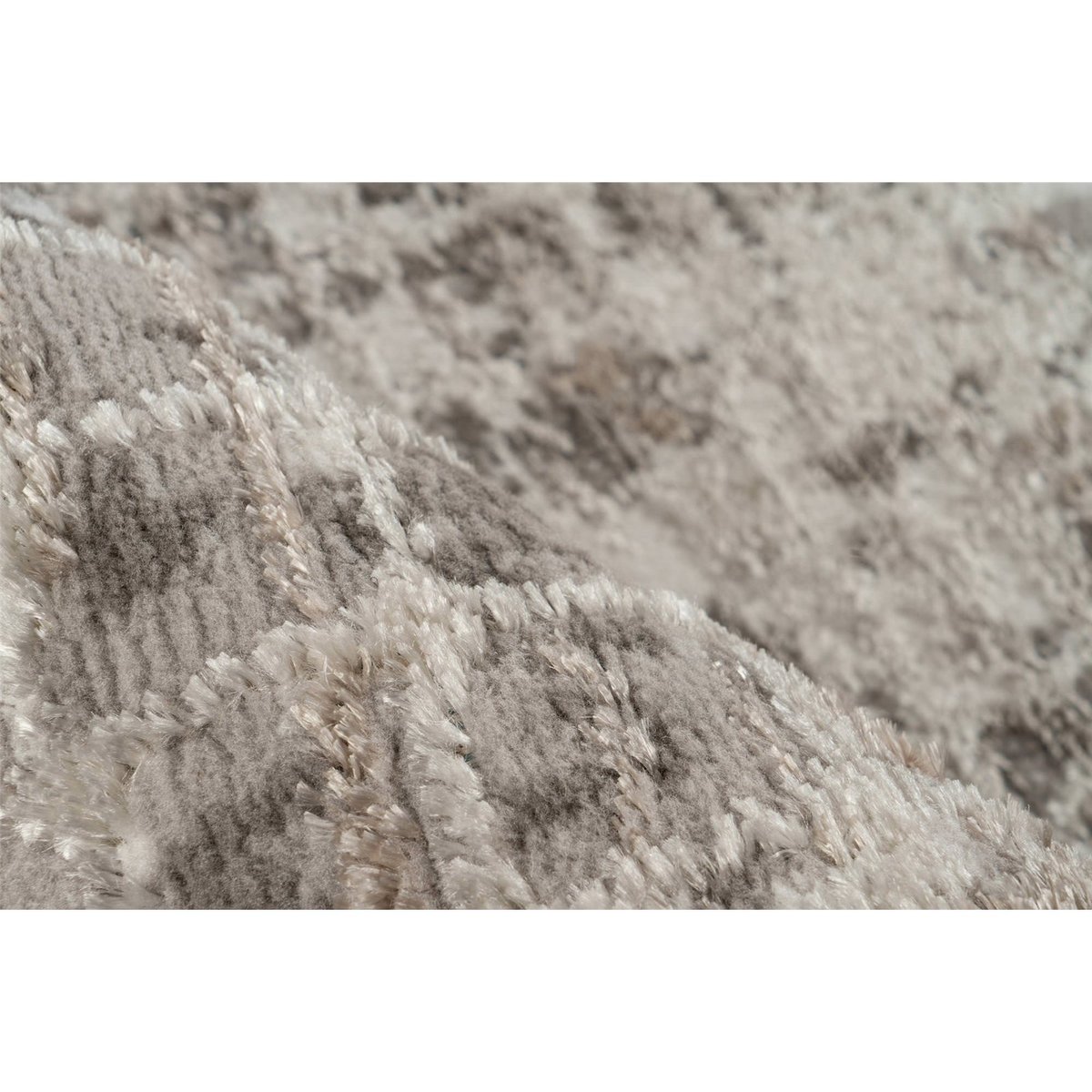 Tapis à poil court motif géométrique moderne gris clair nuancé beige et blanc, ARTE ESPINA