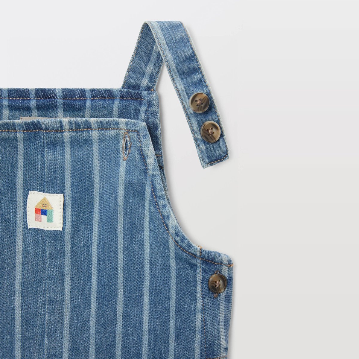 Salopette en jean rayée blue denim, BOUT'CHOU