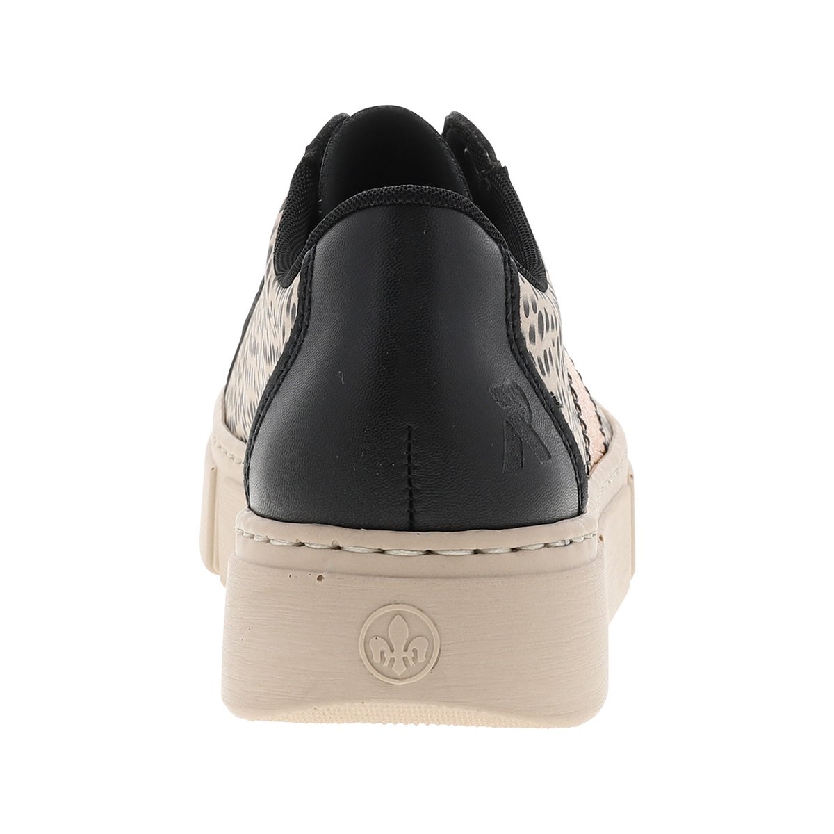Tennis noires avec un talon plateau et pourvues de lacets noirs noir, RIEKER