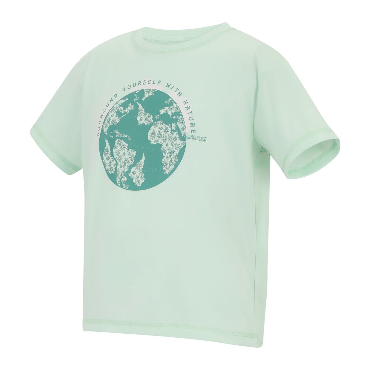 T-shirt manches courtes motif/style globe ARIA turquoise pâle imprimé, REGATTA