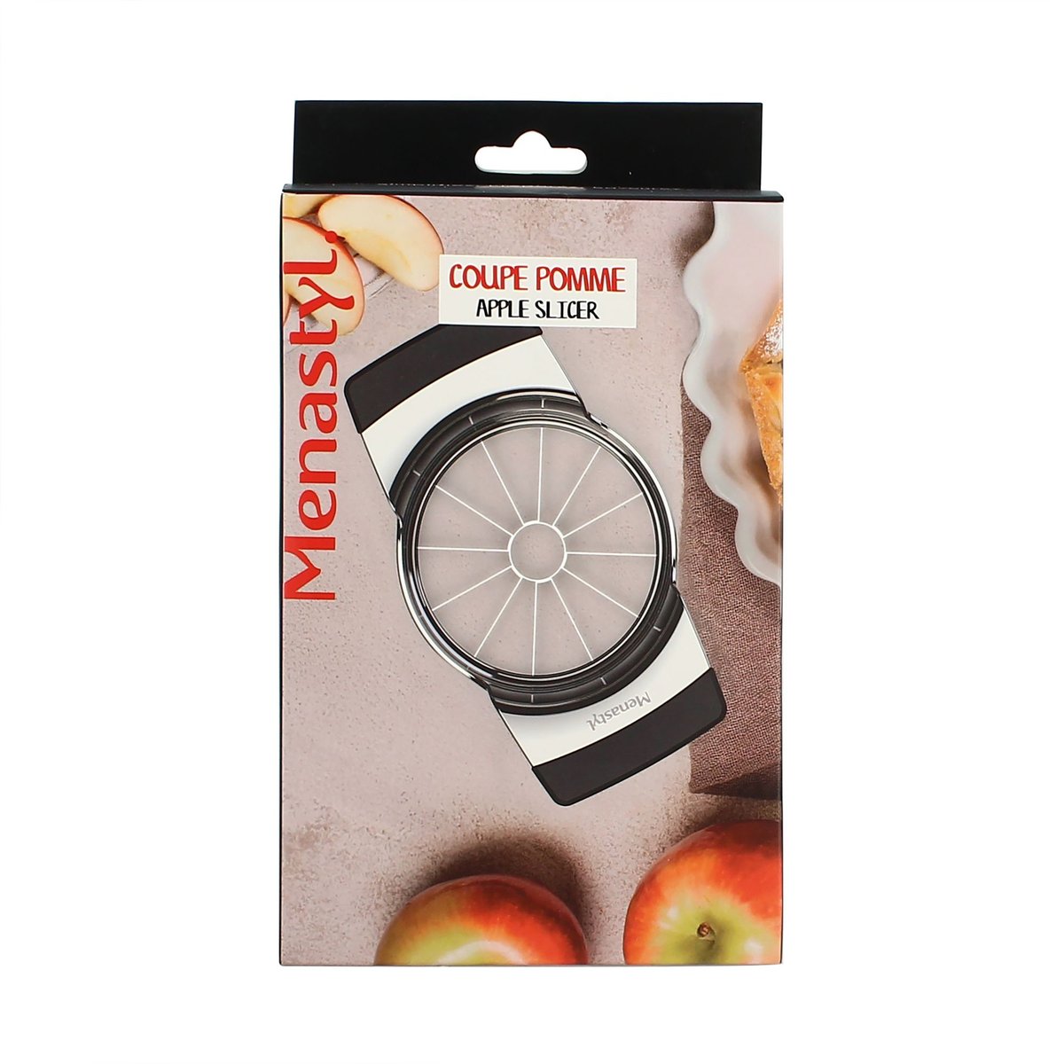 Coupe pomme en acier inoxydable, DELUXE inox-noir, MENASTYL