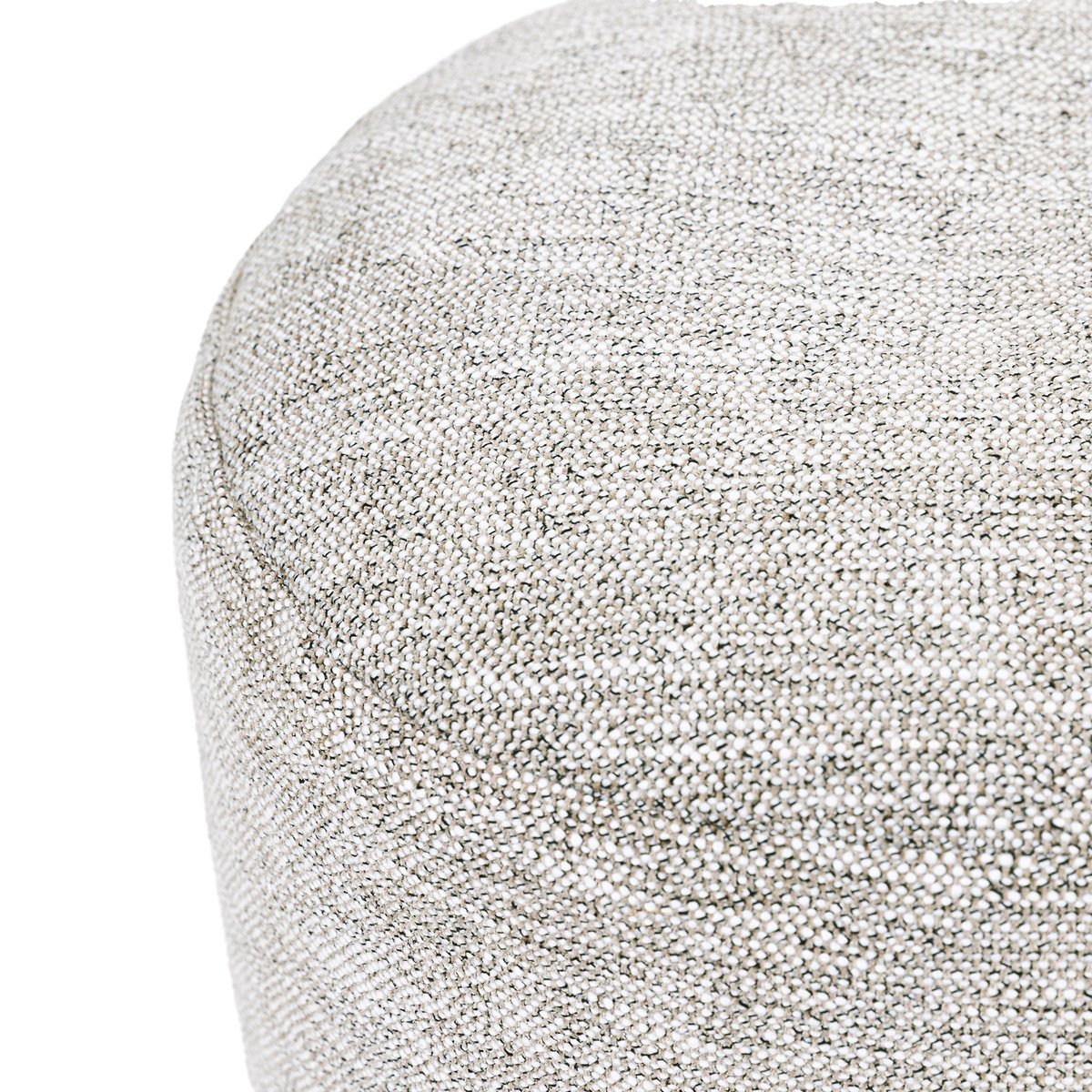 Pouf repose-pieds rond en tissu tissé Oeko-Tex® - MILANO naturel beige, ICON