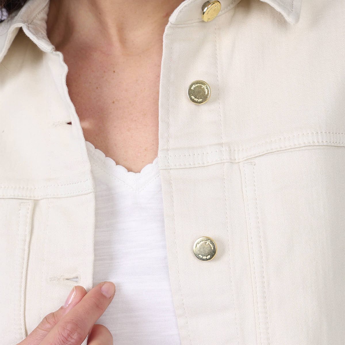 Veste boîte Gianna ecru, MISE AU GREEN