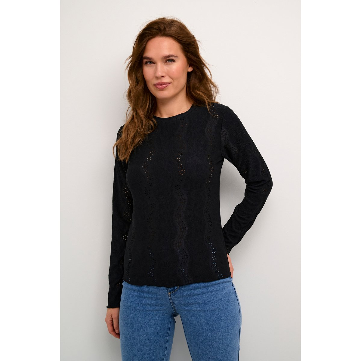 T-shirt noir black deep, KAFFE