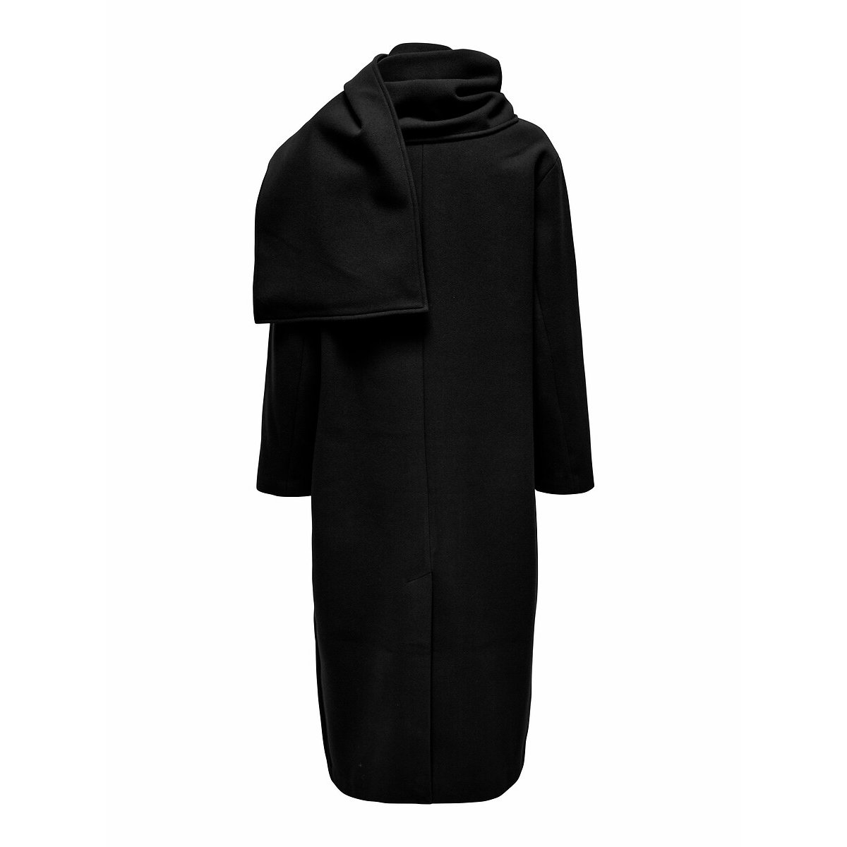 Long Tailored Collar Coat with Scarf black, ONLY