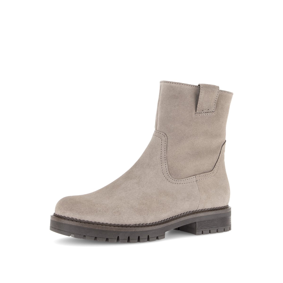 Bottines en cuir velours à talon décroché beige, GABOR