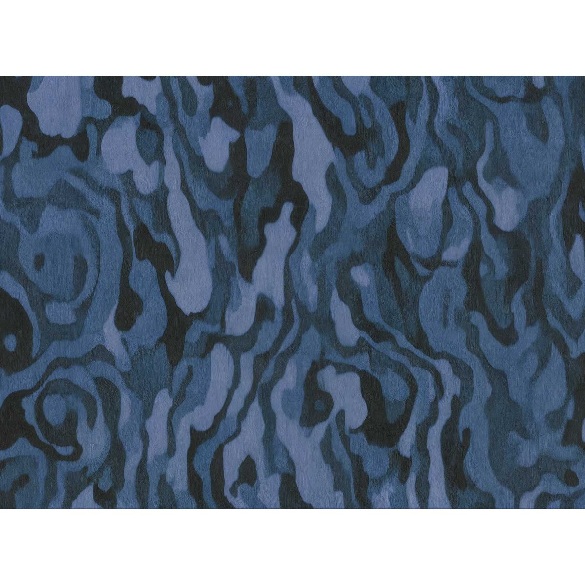 Papier peint Bois Précieux Indigo bleu, HEXOA