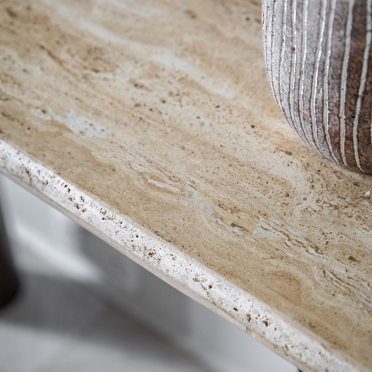 Trenton Travertine Console Table travertine, SO'HOME