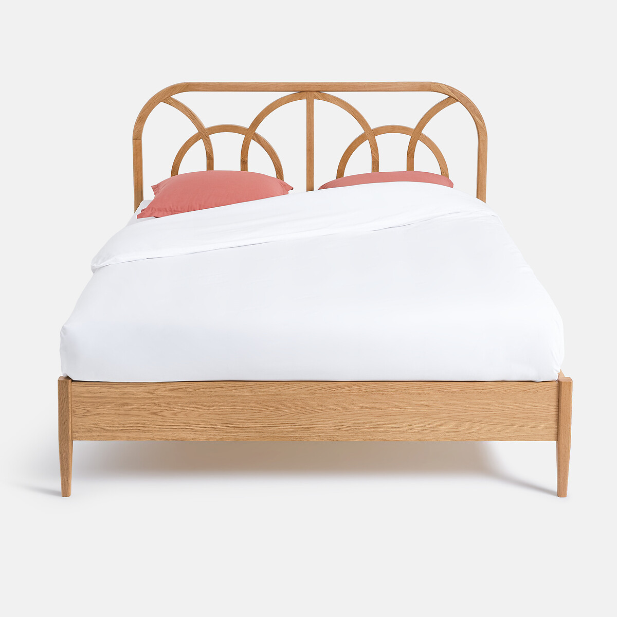 Bett ANDI mit Lattenrost, aus massiver Eiche und Eichenfurnier eiche, LA REDOUTE INTERIEURS
