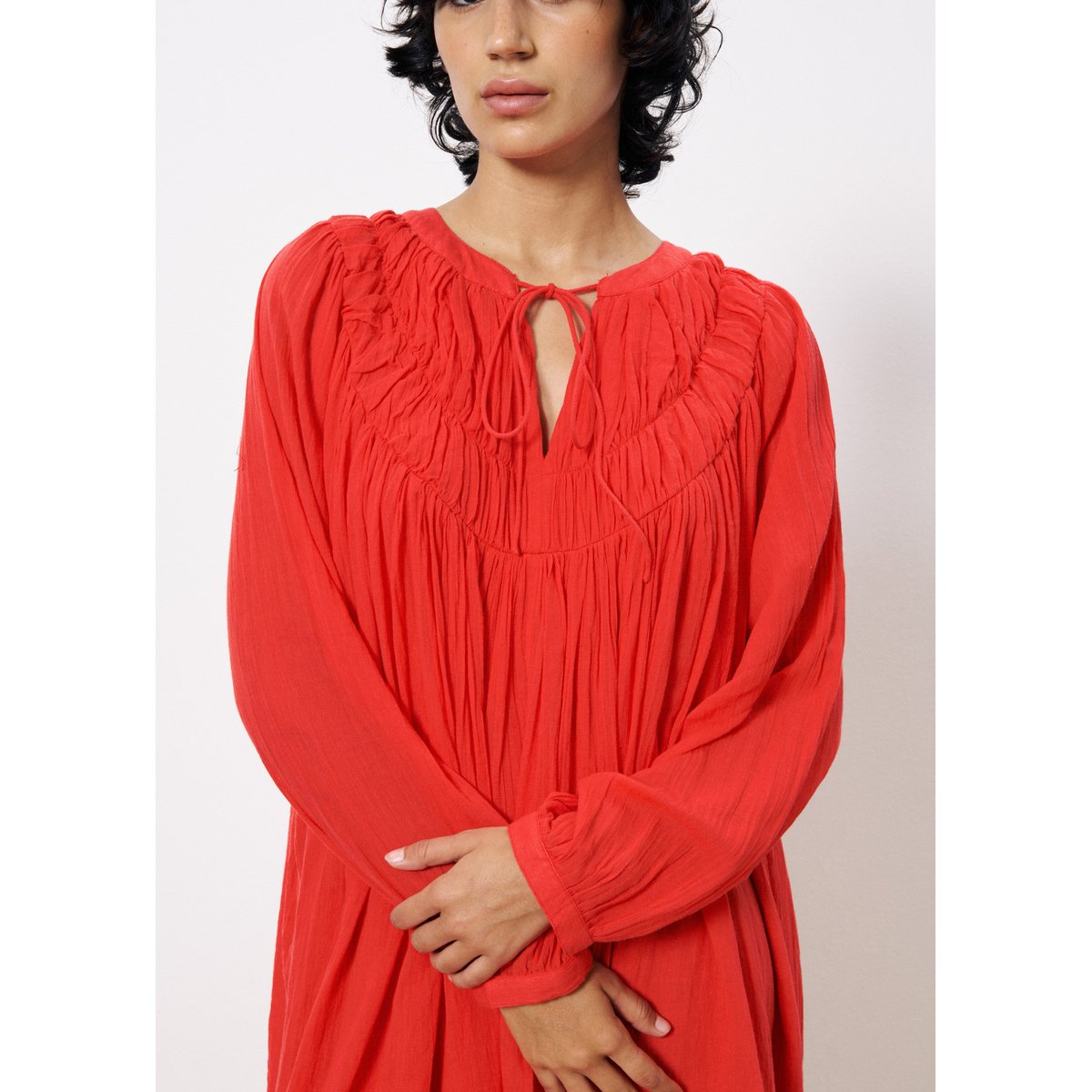 Robe  en coton AISSYA rouge, FRNCH
