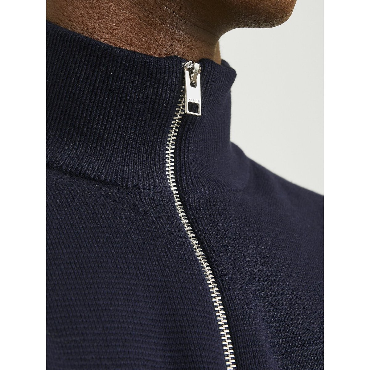 Oversize Pullover mit halbem Reissverschluss marine, JACK & JONES