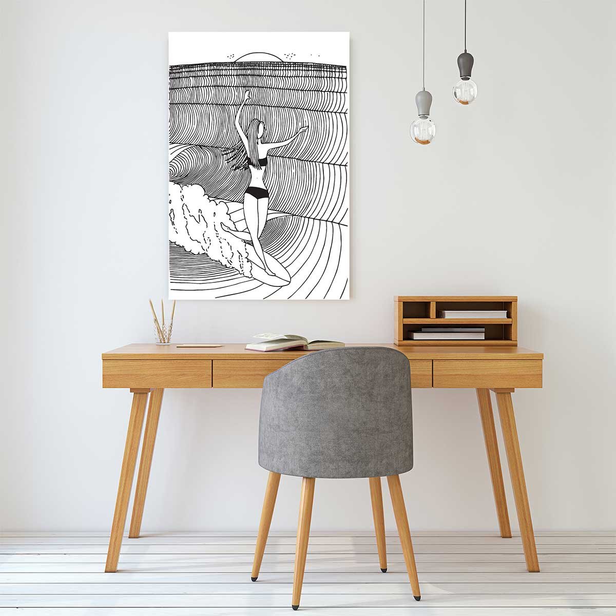 Tableau surfeuse tableau alu dibond, HEXOA