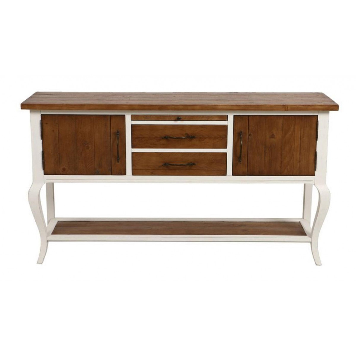 Console 2 Tiroirs 2 Portes blanc, INTERIOR'S