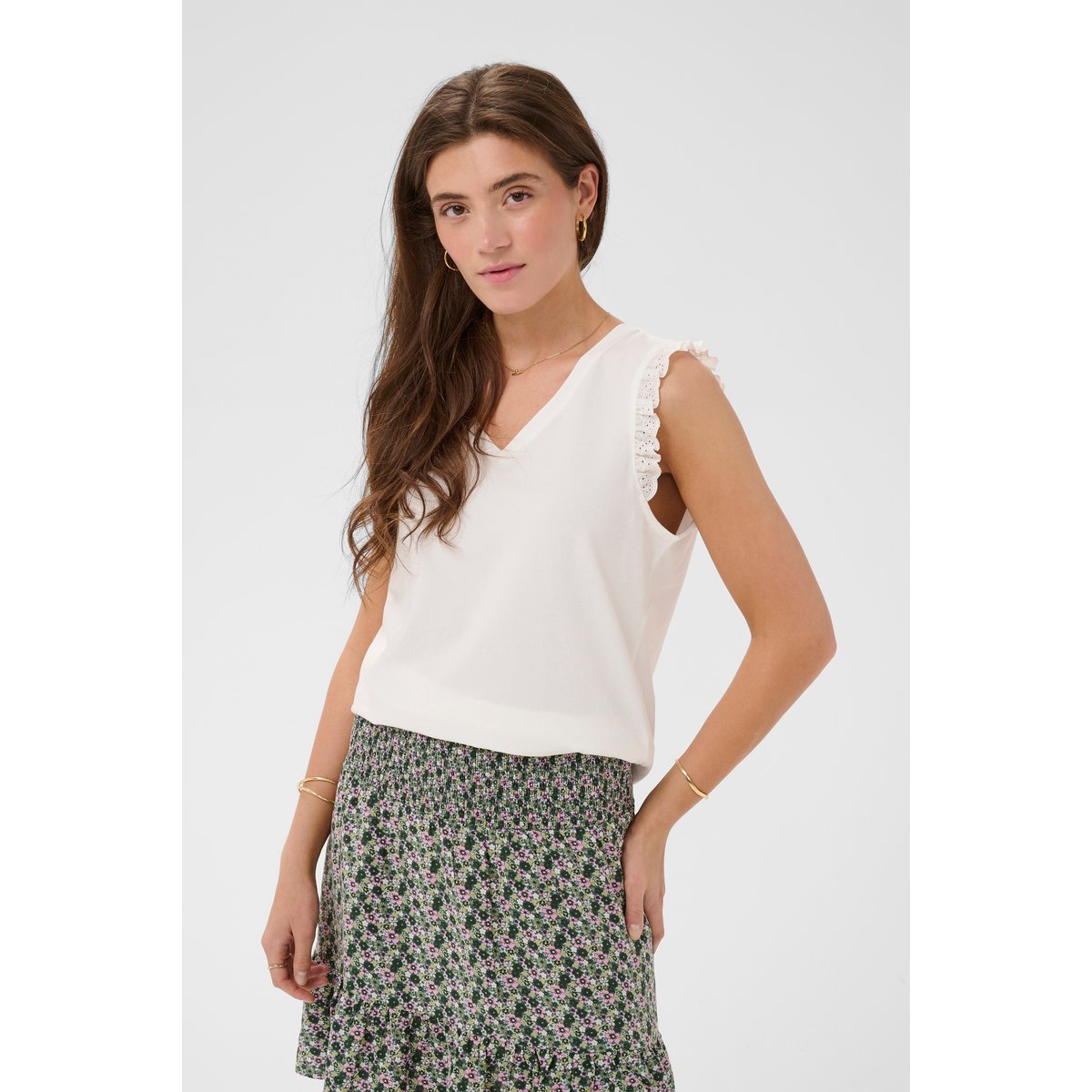 Jersey sans-manches blanc snow white, CREAM