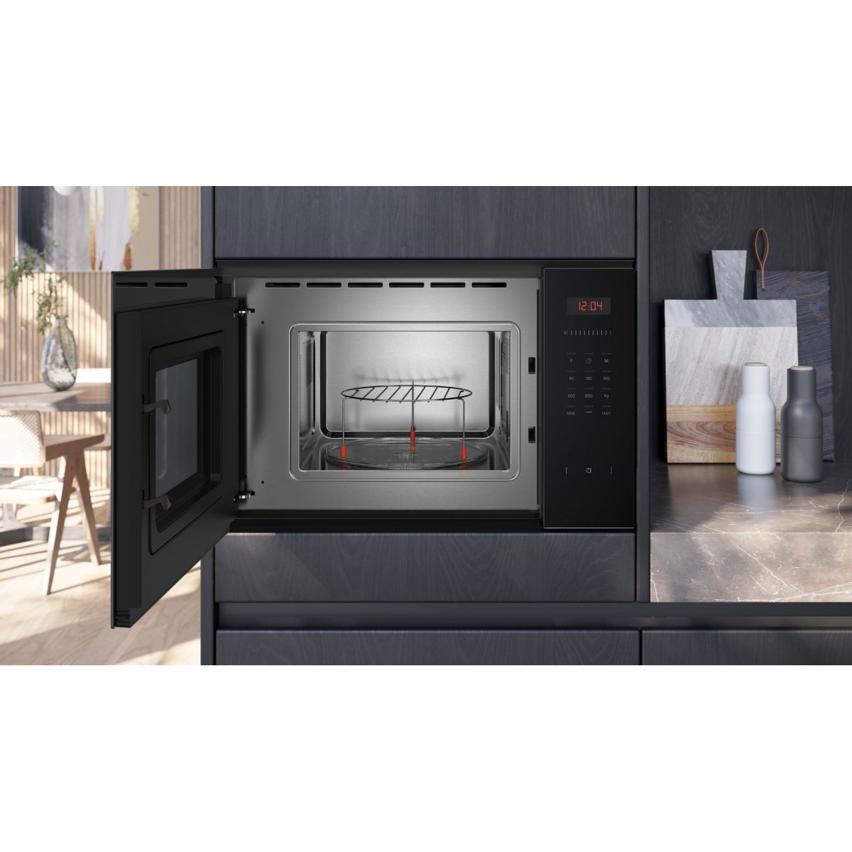 Micro ondes encastrable BE523LMB1 noir, SIEMENS