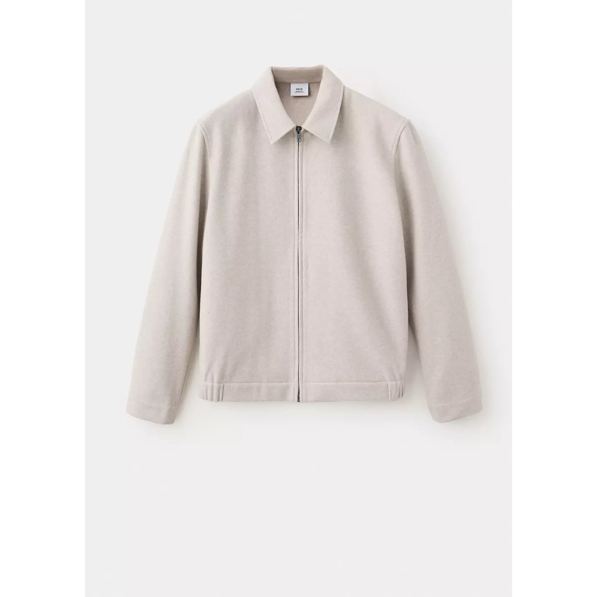 Veste en drap à fermeture éclair beige, MANGO MAN