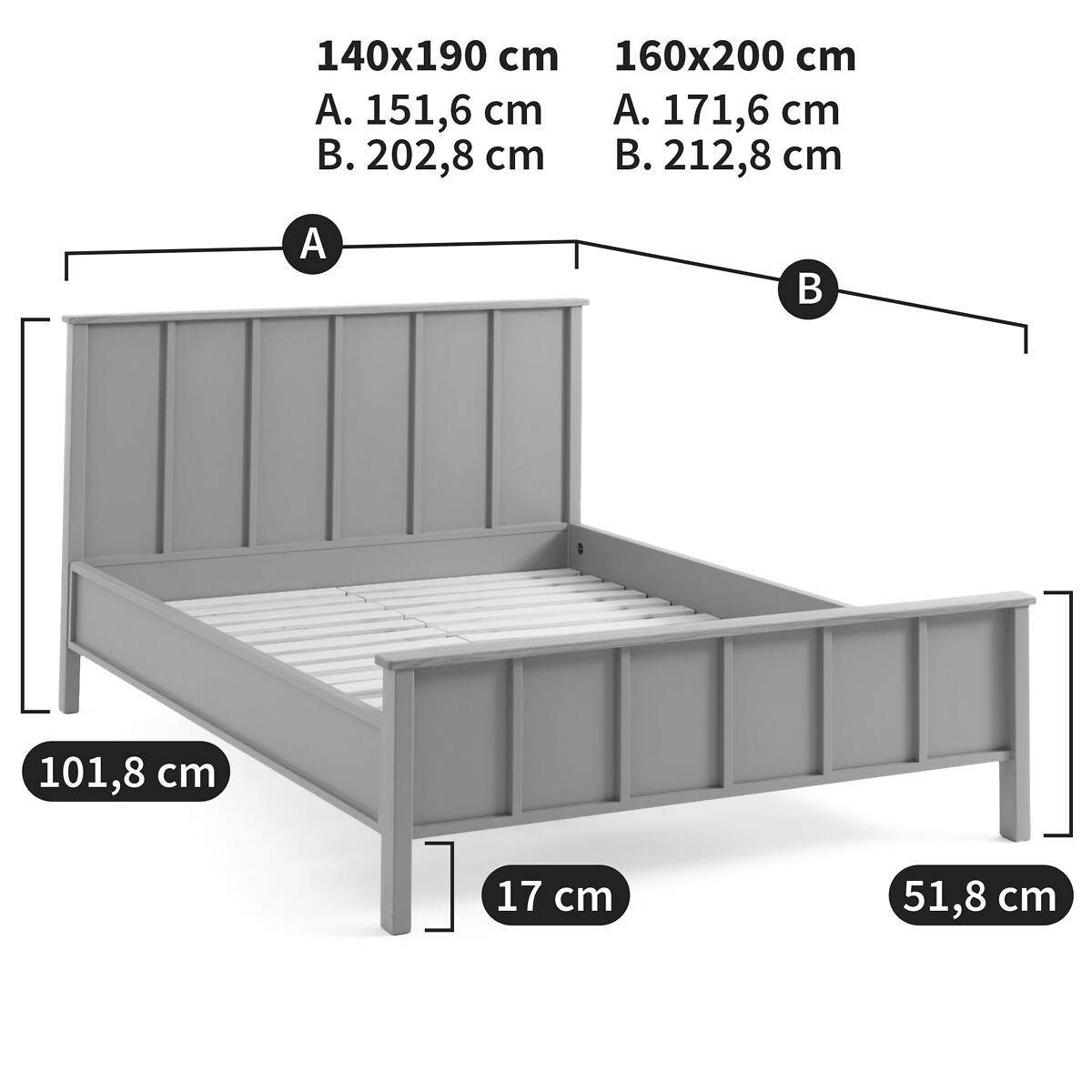 Eugène Bed light khaki green, LA REDOUTE INTERIEURS