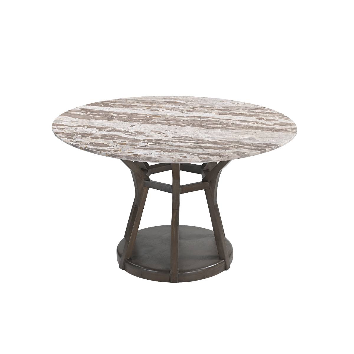 Table à manger en bois de manguier et en marbre ZELIA bois foncé, MADE IN MEUBLES