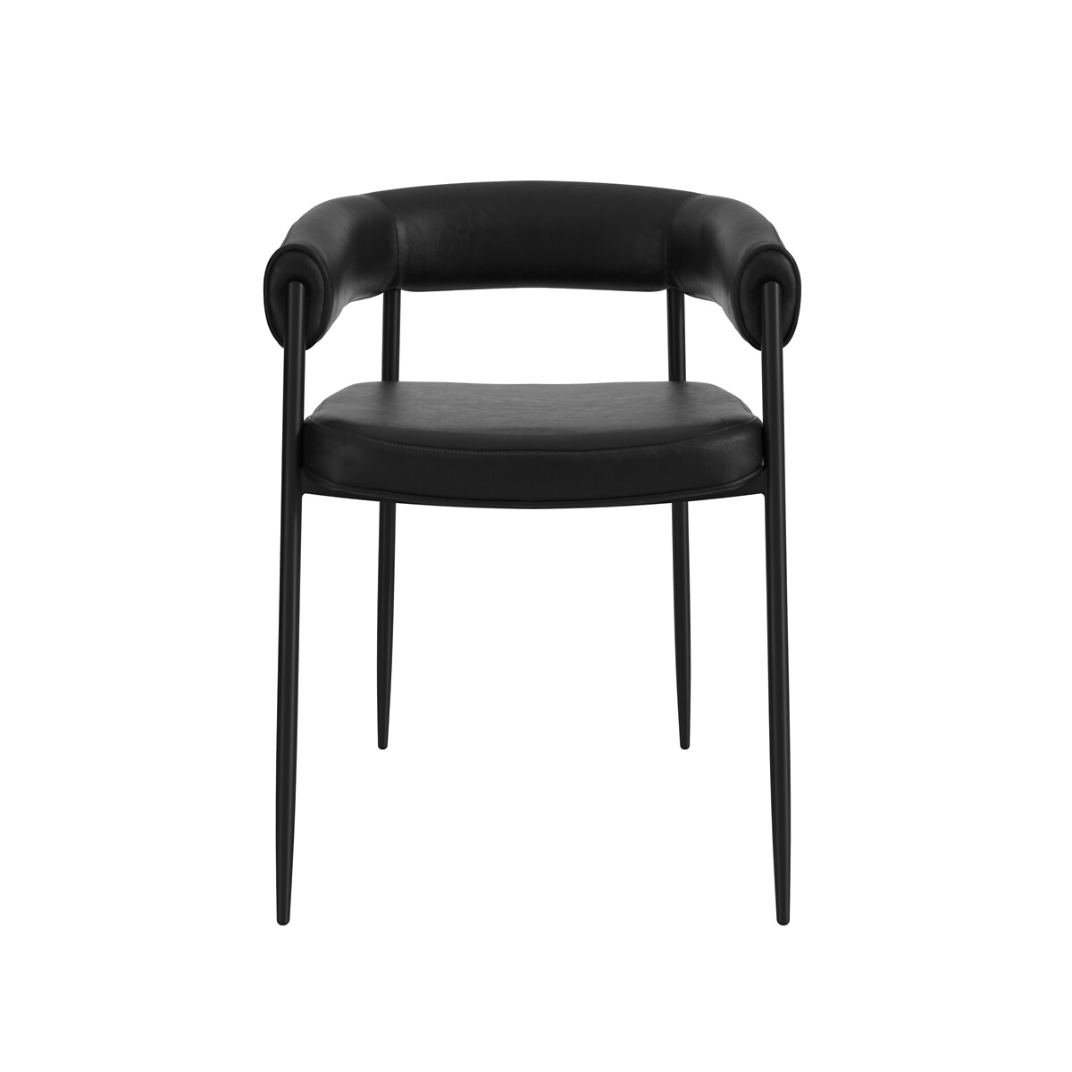 Simona Faux Leather Dining Chairs (Set of 2) black, SO'HOME