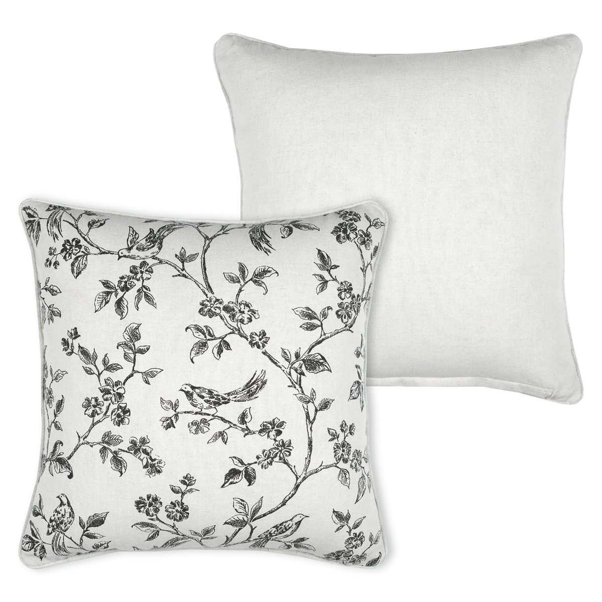 Coussin décoratif imprimé floral ecru, LOVELY CASA