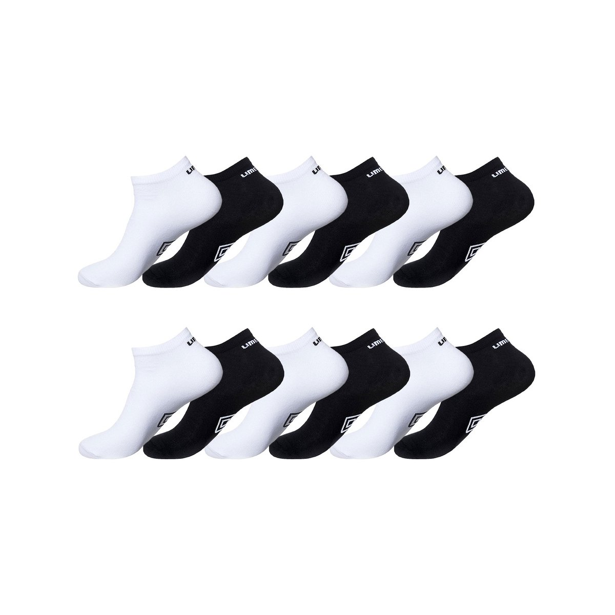 Lot De 12 Paires De Chaussettes Sneackers noir/blanc, UMBRO