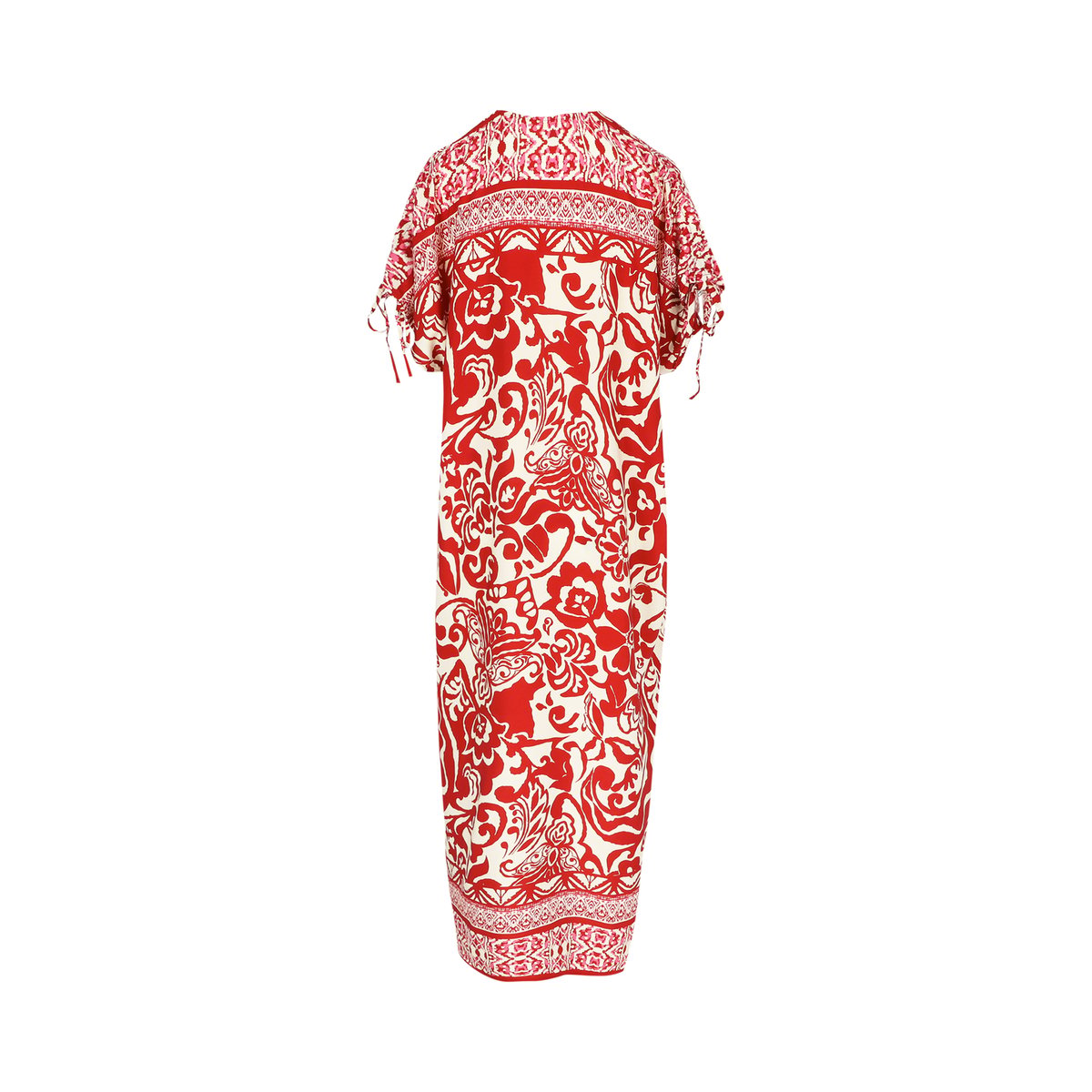 Robe caftan à imprimé fleuri rouge, LOLALIZA