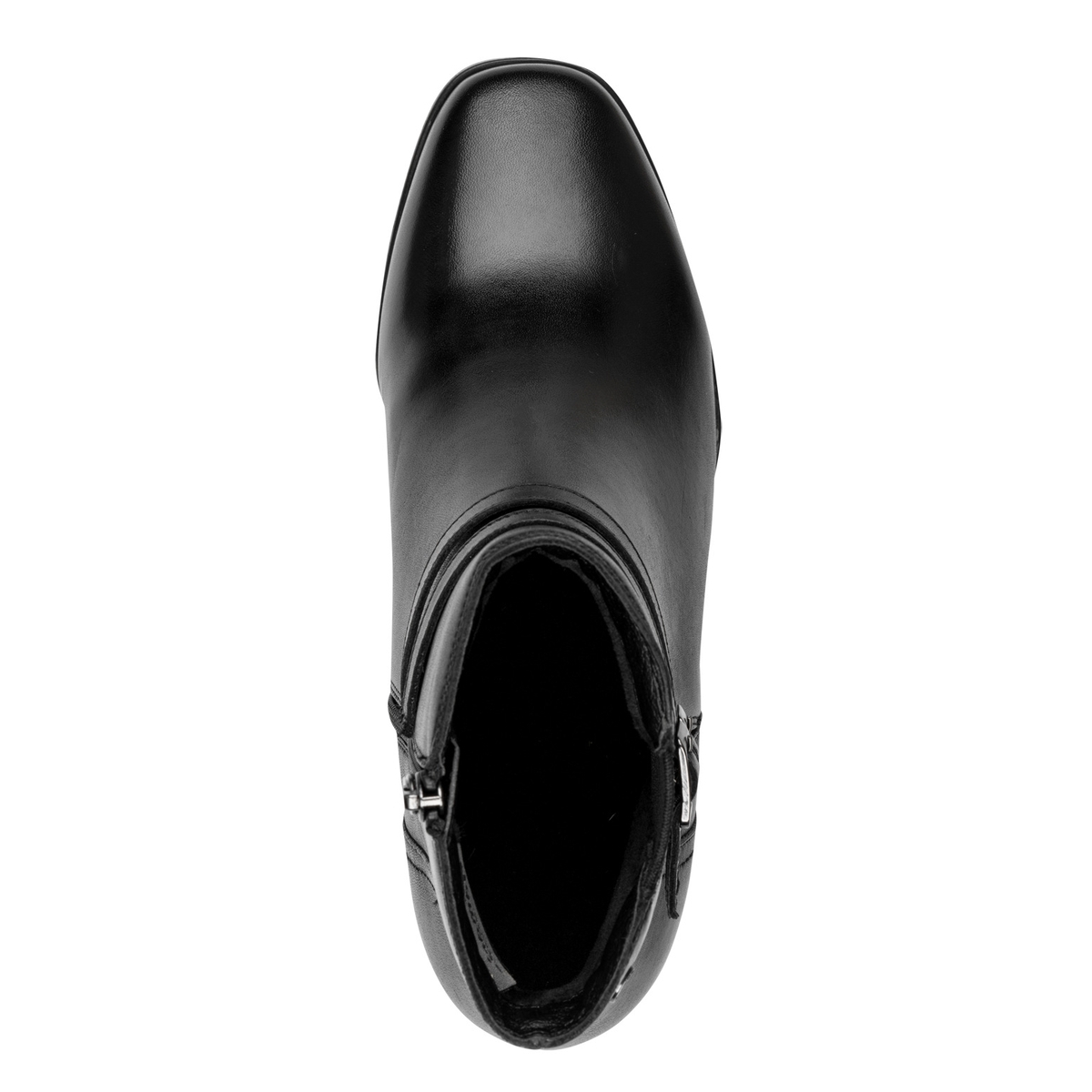 Bottine en cuir noir, TAMARIS