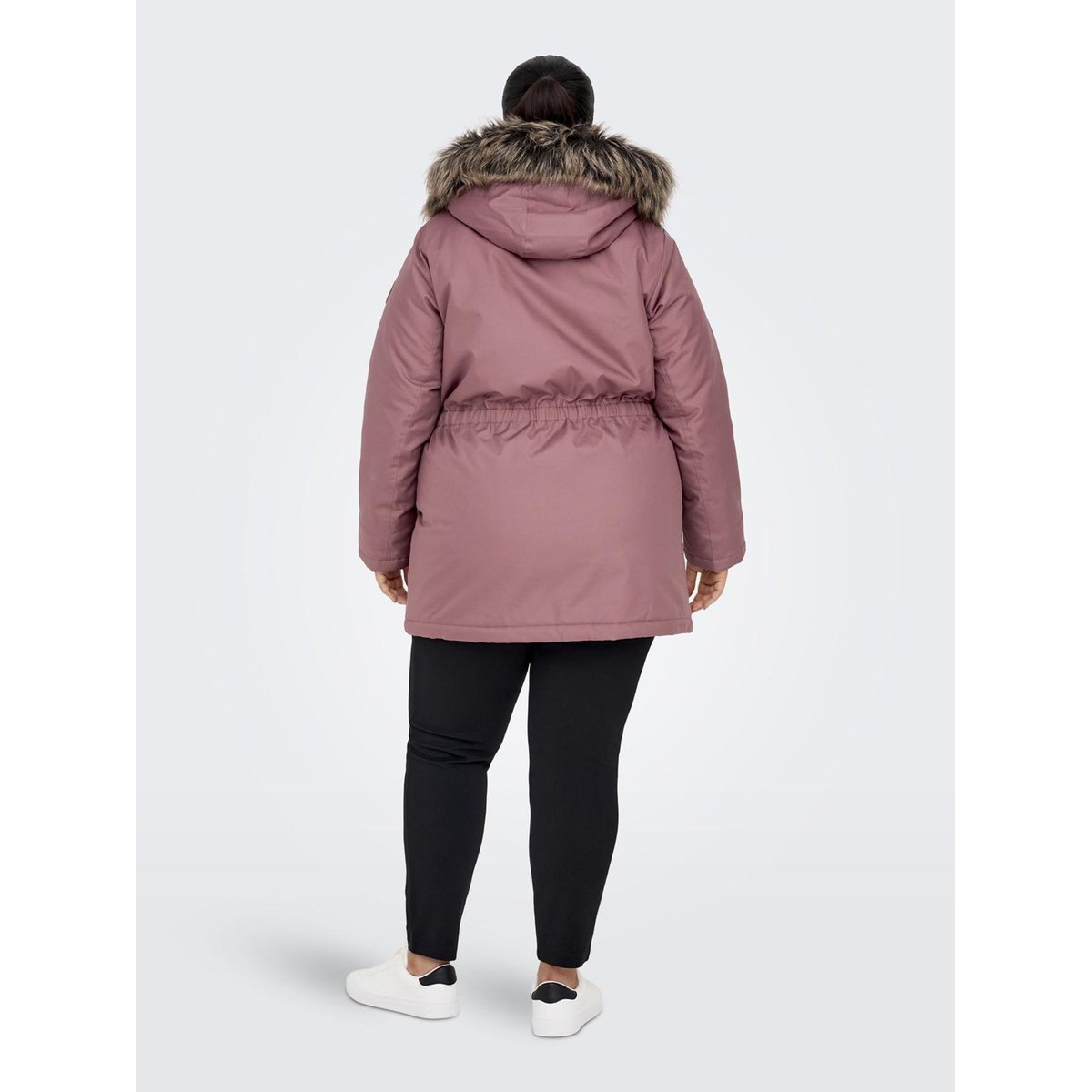 Parka mi-longue à capuche rose - rose brown, ONLY CARMAKOMA