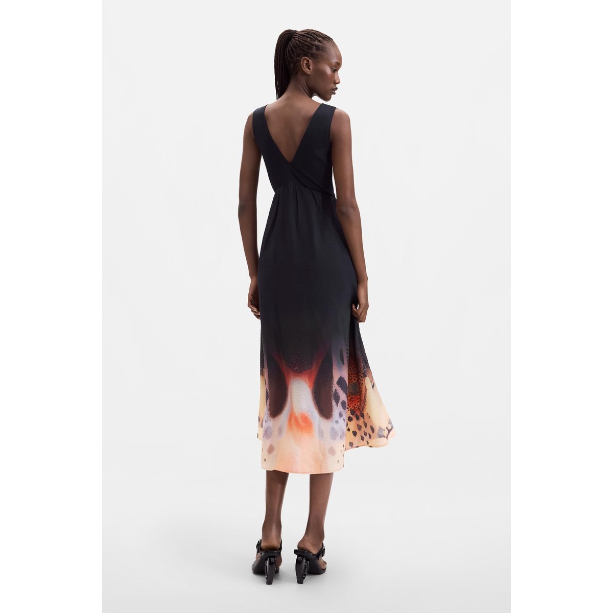 Robe midi 2 en 1 noir, DESIGUAL