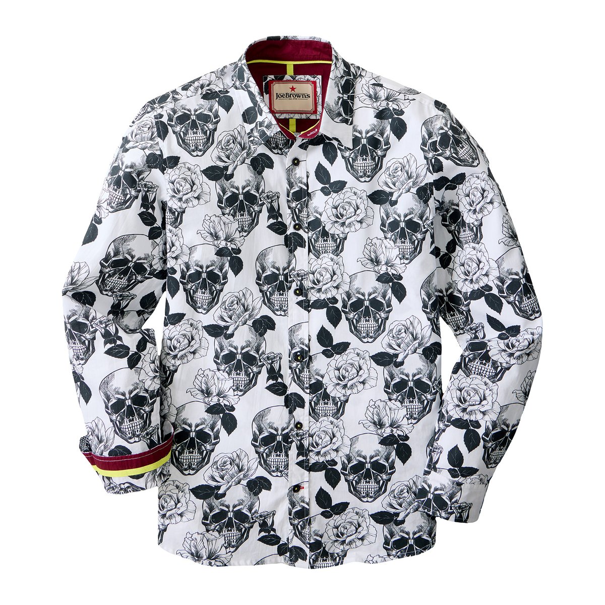 Chemise Imprimé Tête de Mort Monochrome noir, JOE BROWNS
