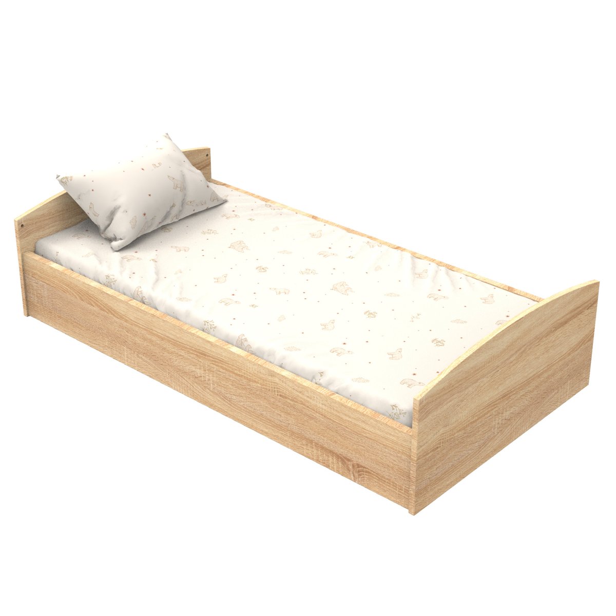 Lit évolutif - Little Big Bed en bois décor chêne doré marron, SAUTHON