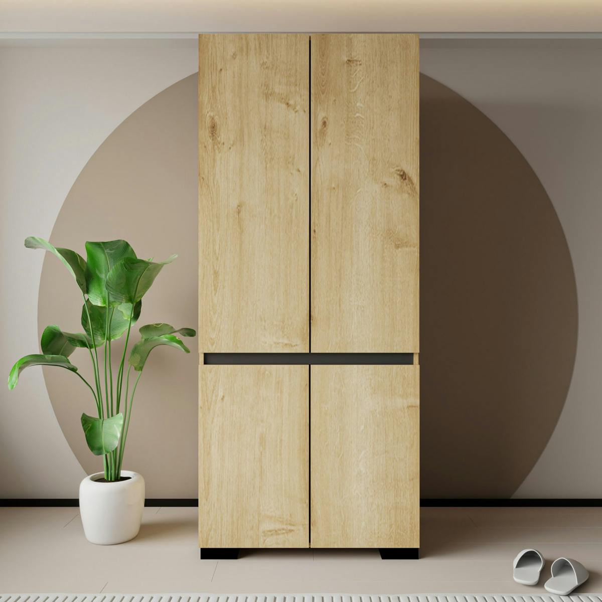 Armoire 2 portes - 2 penderies BYRON chêne, PIER IMPORT