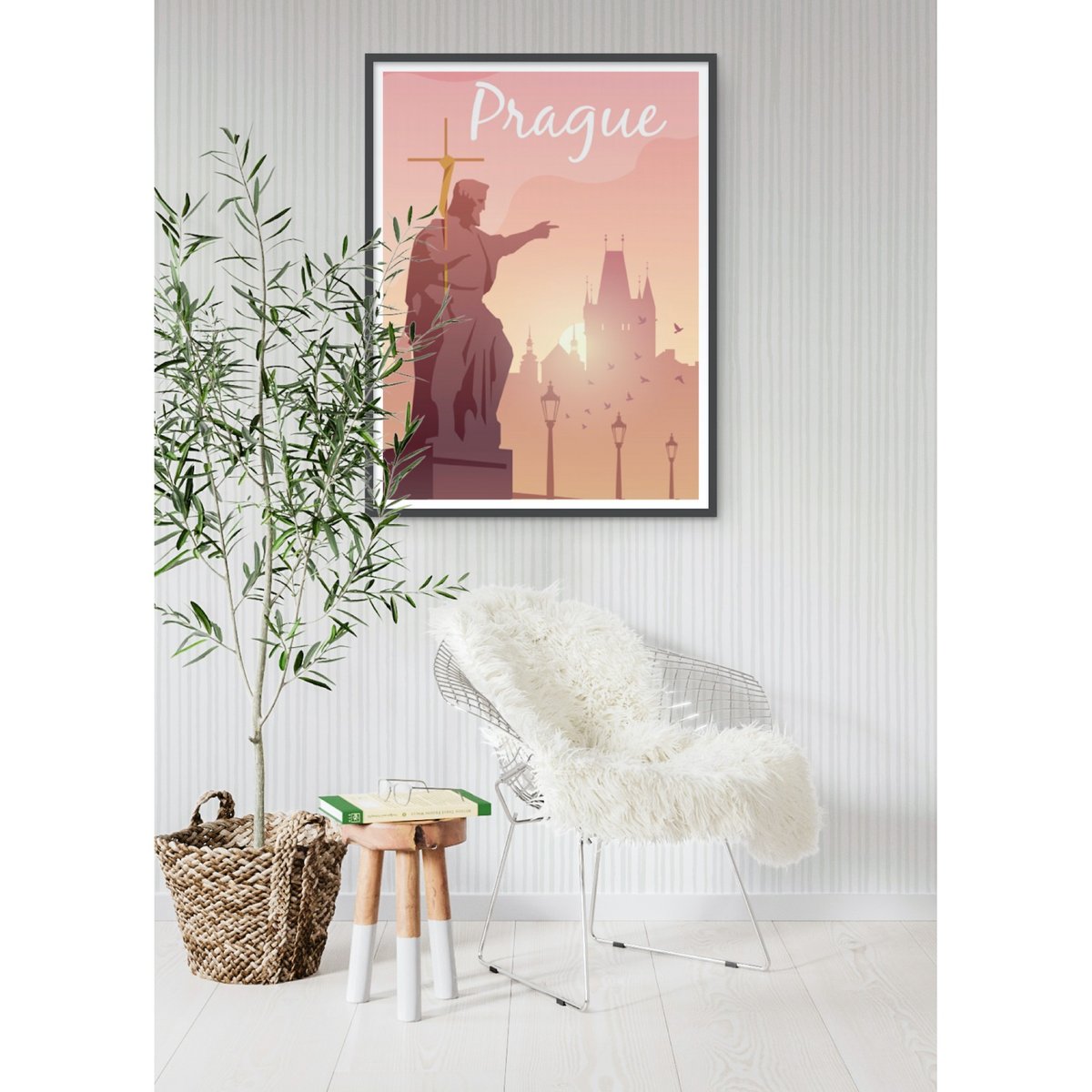 Affiche Prague blanc, L'AFFICHERIE