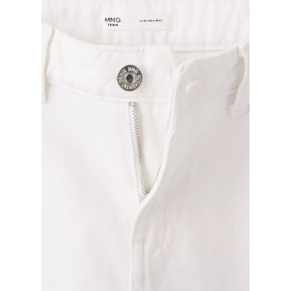 Jean wide leg détail passants blanc cassé, MANGO TEEN