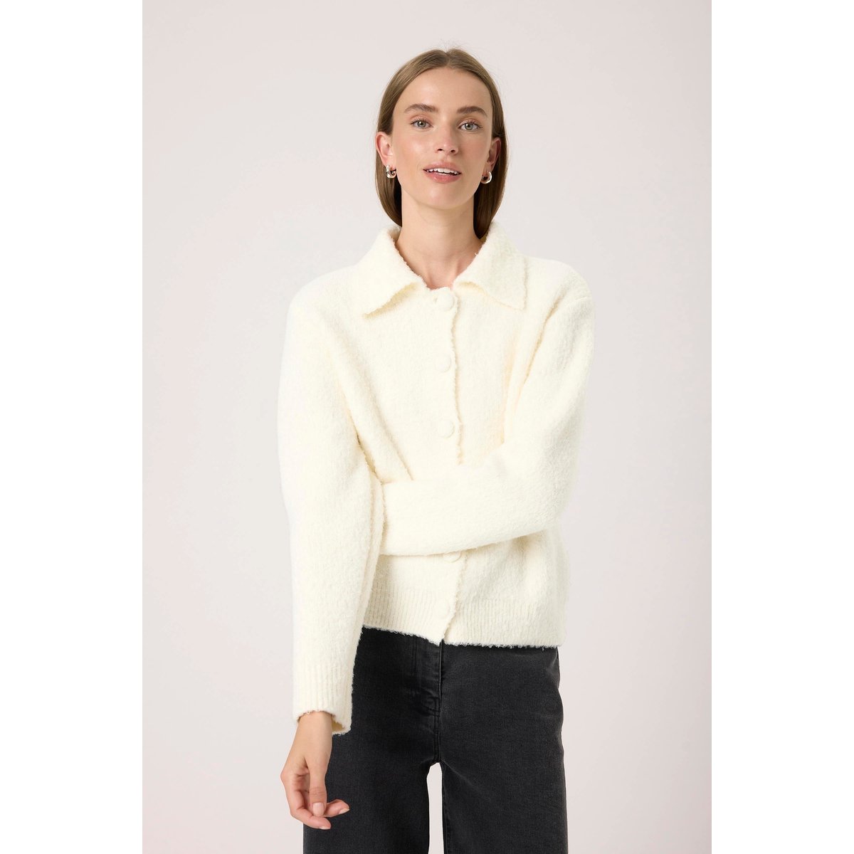 Cardigan à tricot blanc whisper white, SOAKED IN LUXURY