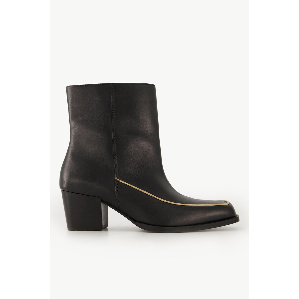 Bottines en cuir , pied large noir, ULLA POPKEN