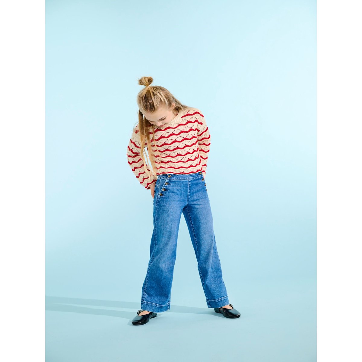 Jean À Jambe Large medium blue denim, KIDS ONLY