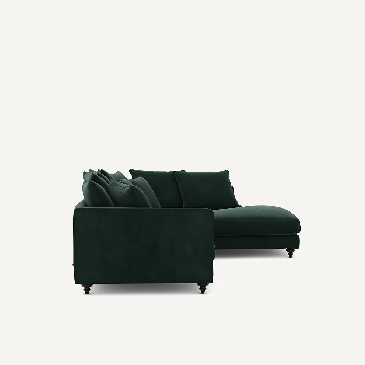 Canapé d'angle convertible velours, Lazare vert tsar, AM.PM