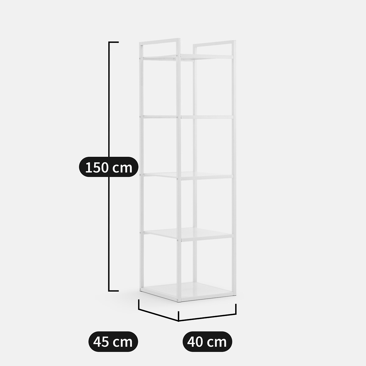 Module de dressing bas en métal acier, 5 étagères, ENIDE blanc, LA REDOUTE INTERIEURS