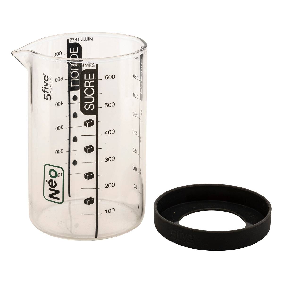 Verre doseur 0,6L SILITOP transparent, 5FIVE SIMPLY SMART