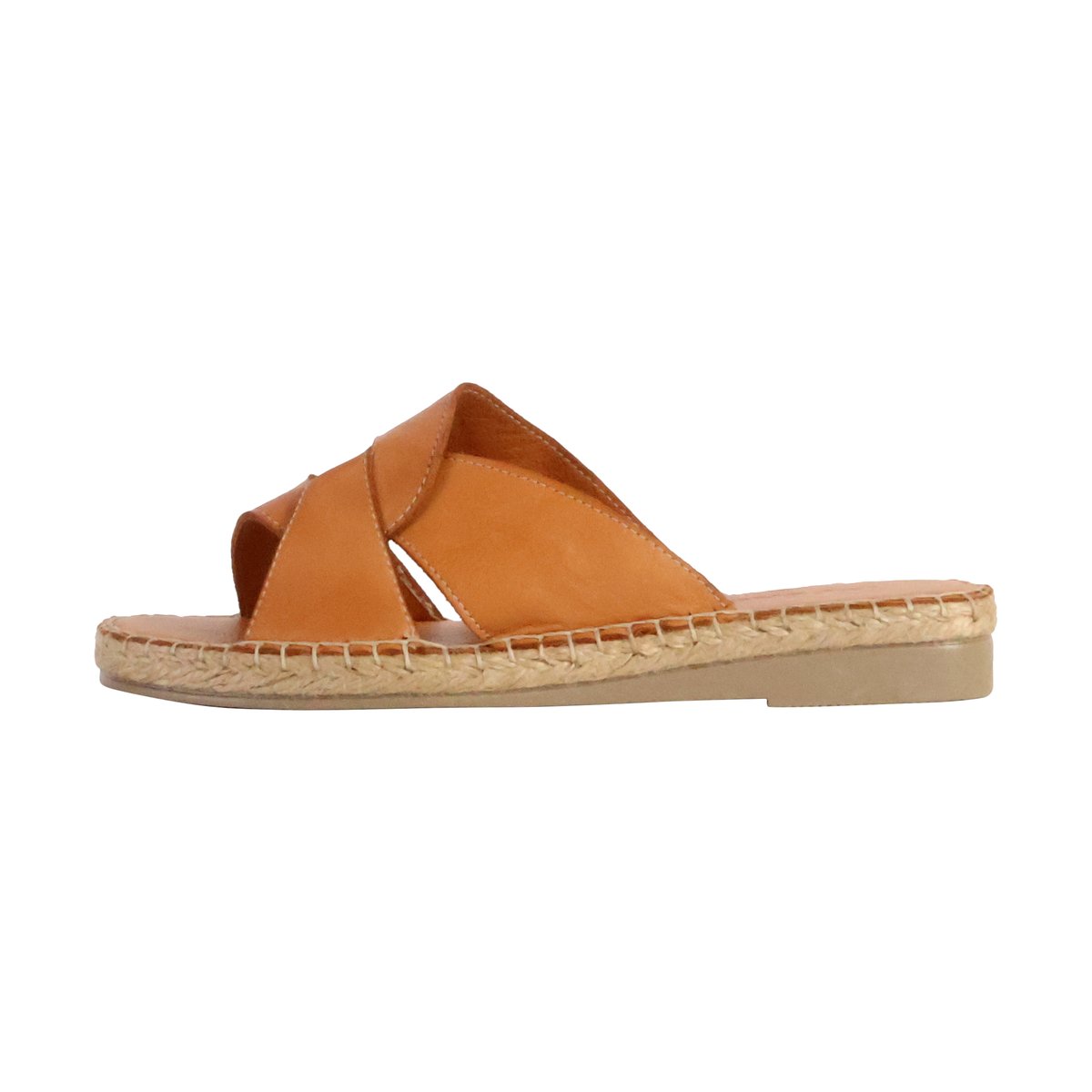 Sandale Plate Cuir Tdf Alénoa camel, THE DIVINE FACTORY