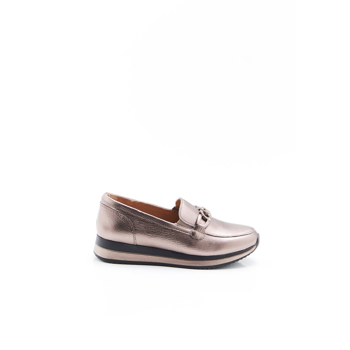 Moccasins Amortyl avec chaînette gris coloris bronze, DAMART