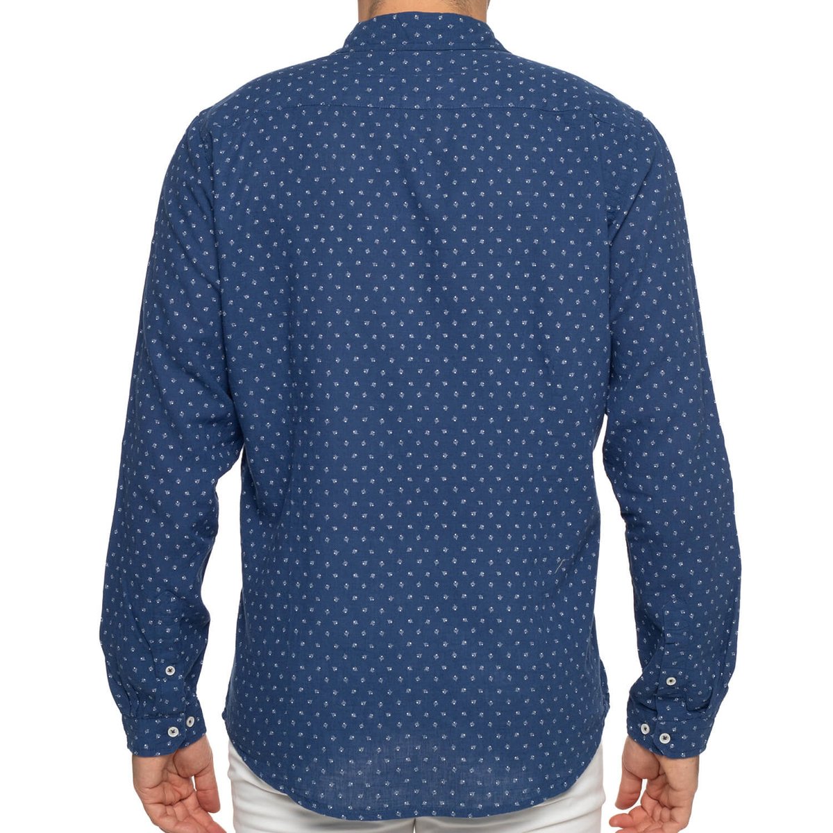 Chemise coton lin liberty RUGBY blue, SHILTON